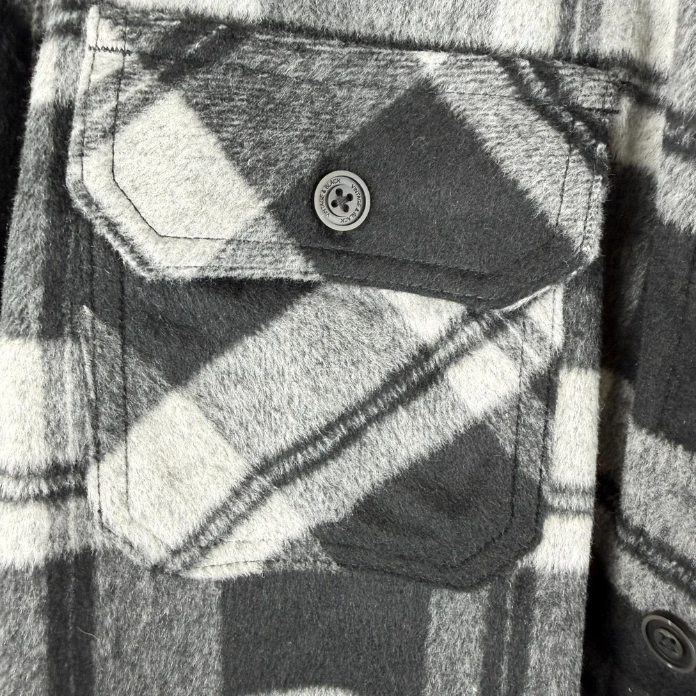 Vintage & Black Weatherproof XL Flannel Shirt Jacket NWT Fleece Lined Black Grey